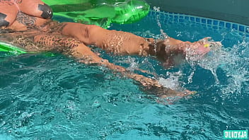 Splashing feet in the pool