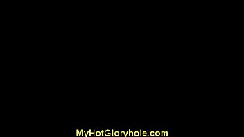 Sexy babe deepthroats gloryhole porn 4