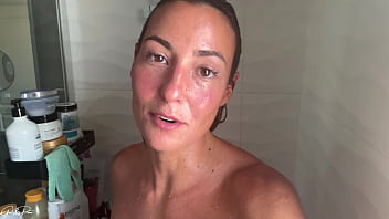 This dildo try on ends in a footjob and deep throat