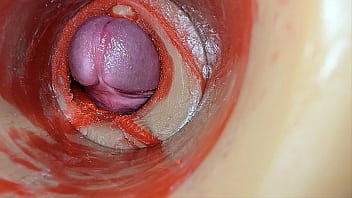 Female insemination internal camera captures deep male huge ejaculation