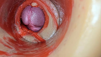 Female insemination internal camera captures deep male huge ejaculation