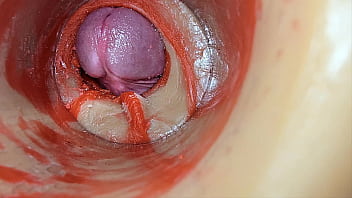 Female insemination internal camera captures deep male huge ejaculation