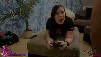 Footjob and cum on her feet