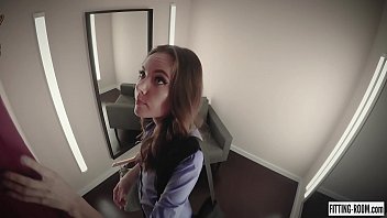 Russian katya clover fucks her pussy wearing sexy lingerie in a fitting room