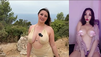 Joven voluptuosa de tetas naturales cogiendo intensamente
