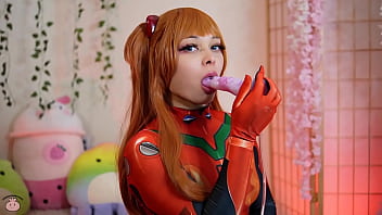 Asuka cosplay fake cum