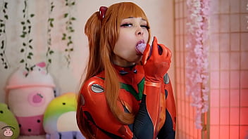 Asuka cosplay fake cum