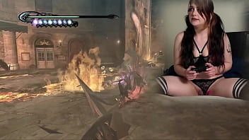 Lovense connected gaming sexy bimbo plays bayonetta episode 5