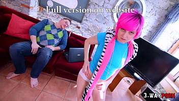 3 way porn a petite teen is nailed in pov by 2 dudes