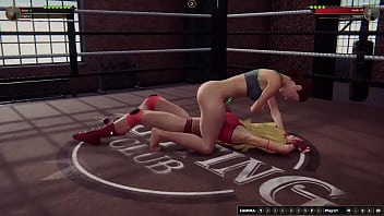 Tiffany vs stephany nf3d mma combat lesbian fighting arena ring battle