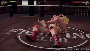 Tiffany vs stephany nf3d mma combat lesbian fighting arena ring battle