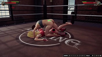 Tiffany vs stephany nf3d mma combat lesbian fighting arena ring battle
