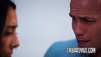 Pervy stepdad fucks his brunette stepdaughter in the classroom