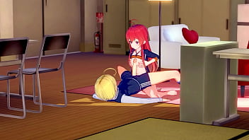 Hentai student female fucking a friend Hentai student female fucking a friend