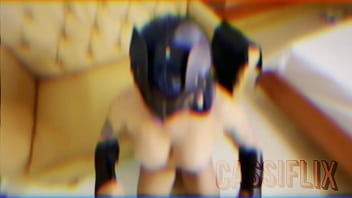 Halloween com a mulher gato gostosa que adora chupar um pau duro para tirar leite