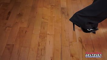 Petite busty brunette autum finger fucks her pussy and deepthroats a cock