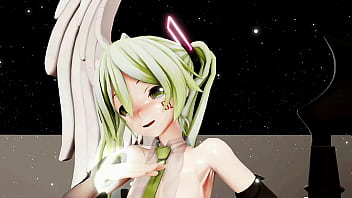 Hatsune miku hentai dance vocaloid undress mmd 3d blonde hair clip