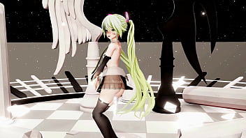 Hatsune miku hentai dance vocaloid undress mmd 3d blonde hair clip