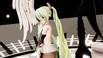 Hatsune miku hentai dance vocaloid undress mmd 3d blonde hair clip