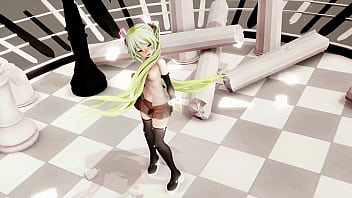 Hatsune miku hentai dance vocaloid undress mmd 3d blonde hair clip