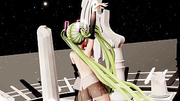 Hatsune miku hentai dance vocaloid undress mmd 3d blonde hair clip