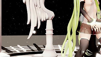 Hatsune miku hentai dance vocaloid undress mmd 3d blonde hair clip