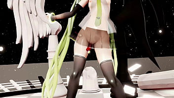 Hatsune miku hentai dance vocaloid undress mmd 3d blonde hair clip