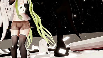 Hatsune miku hentai dance vocaloid undress mmd 3d blonde hair clip