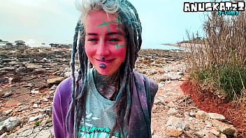 Public blowjob and big load of cum on face