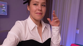 Distracted a red haired from her homework and gave her a blowjob lesson