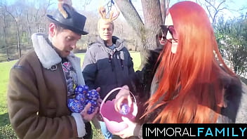 Mia trejsi begs for double dicks in egg hunt pussy pounding