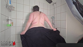 Thick bbw striptease & soapy shower tease 4k landscape