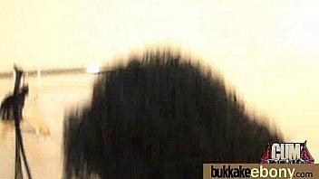 Huge cocks cover their black face in cum 3