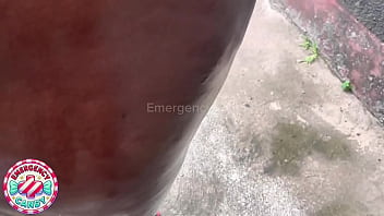 Outdoors fucking my neighbour’s big black cock bbc on the compound made me squirt twice & made him cum on my ass full video on membership & premium