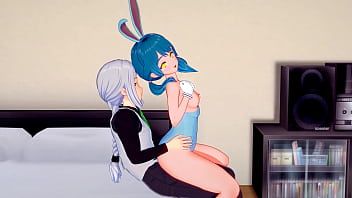 Bouncing on a hard cock bunny cutie candice rides until creampie