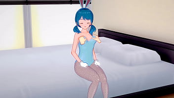 Bouncing on a hard cock bunny cutie candice rides until creampie