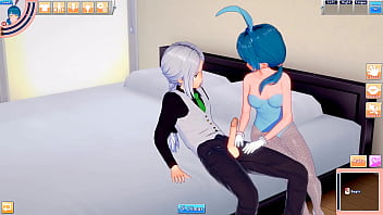 Bouncing on a hard cock bunny cutie candice rides until creampie