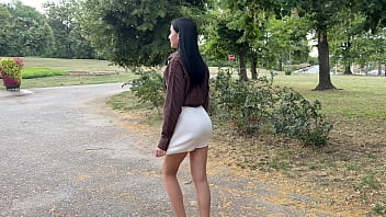 Meeting a sexy girl in the park turns into hot rough fucking