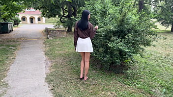 Meeting a sexy girl in the park turns into hot rough fucking