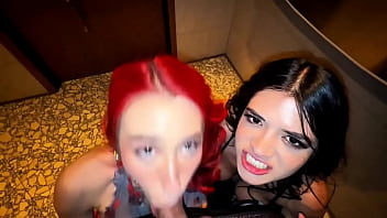 Look how zoeytush and me share a dick after dinner in a restroom ️full video available on our platforms