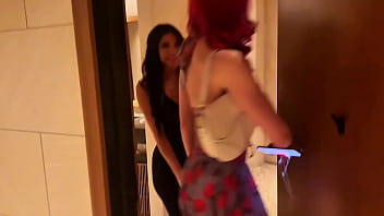 Look how zoeytush and me share a dick after dinner in a restroom ️full video available on our platforms