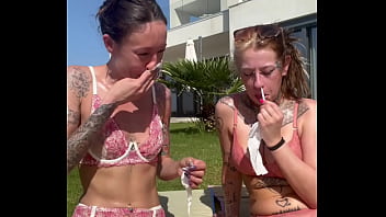 Sneezing competition in the sunshine with a friend