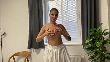 School girl tries titty fuck