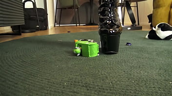 N her red latex dress and patent leather boots celina is in the mood for destruction and today