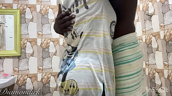 Fucking my step mom with my long cock in the bath room when dad was away