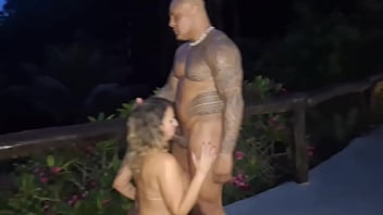 The rock fucks bareback horny milf at the pool of the resort preview