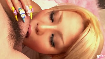 Hot bath with japanese blonde rica leads to threesome