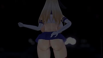 Kancolle Ship Bismarck Dancing And Stripping In Public thumbnail