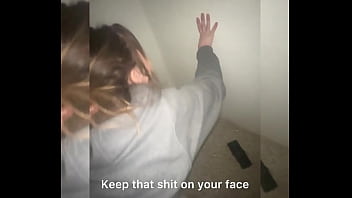 Cuck submits to master while his girl gets fucked in bathroom