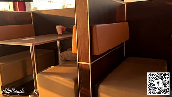 Fast food is nice a cock is better risky blowjob in the restaurant